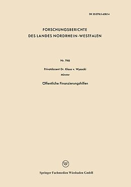 E-Book (pdf) Öffentliche Finanzierungshilfen von Klaus von Wysocki