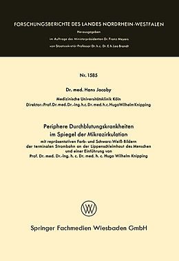 E-Book (pdf) Periphere Durchblutungskrankheiten im Spiegel der Mikrozirkulation von Hans Jakoby