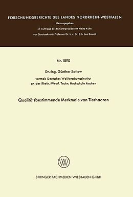 E-Book (pdf) Qualitätsbestimmende Merkmale von Tierhaaren von Günther Satlow