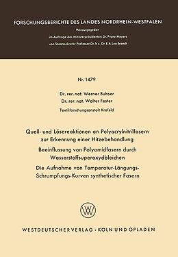 E-Book (pdf) Quell- und Lösereaktionen an Polyacrylnitrilfasern zur Erkennung einer Hitzebehandlung. Beeinflussung von Polyamidfasern durch Wasserstoffsuperoxydbleichen. Die Aufnahme von Temperatur-Längungs-Schrumpfungs-Kurven synthetischer Fasern von Werner Bubser