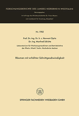 E-Book (pdf) Räumen mit erhöhter Schnittgeschwindigkeit von Herwart Opitz