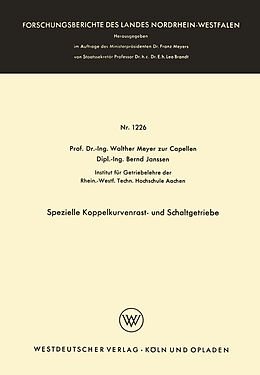 E-Book (pdf) Spezielle Koppelkurvenrast- und Schaltgetriebe von Walther Meyer zur Capellen