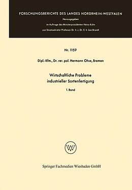 E-Book (pdf) Wirtschaftliche Probleme industrieller Sortenfertigung von Hermann Ohse