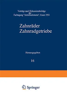E-Book (pdf) Zahnräder Zahnradgetriebe von G. Niemann, H. Winter, M. Bergsträsser