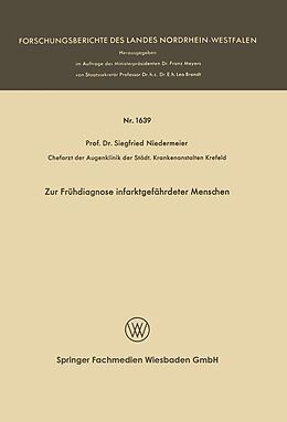 E-Book (pdf) Zur Frühdiagnose infarktgefährdeter Menschen von Siegfried Niedermeier