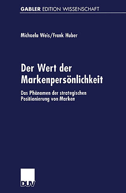 E-Book (pdf) Der Wert der Markenpersönlichkeit von Michaela Weis, Frank Huber