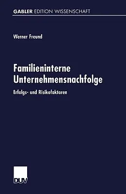 E-Book (pdf) Familieninterne Unternehmensnachfolge von Werner Freund