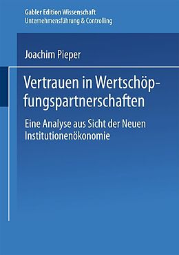 E-Book (pdf) Vertrauen in Wertschöpfungspartnerschaften von Joachim Pieper