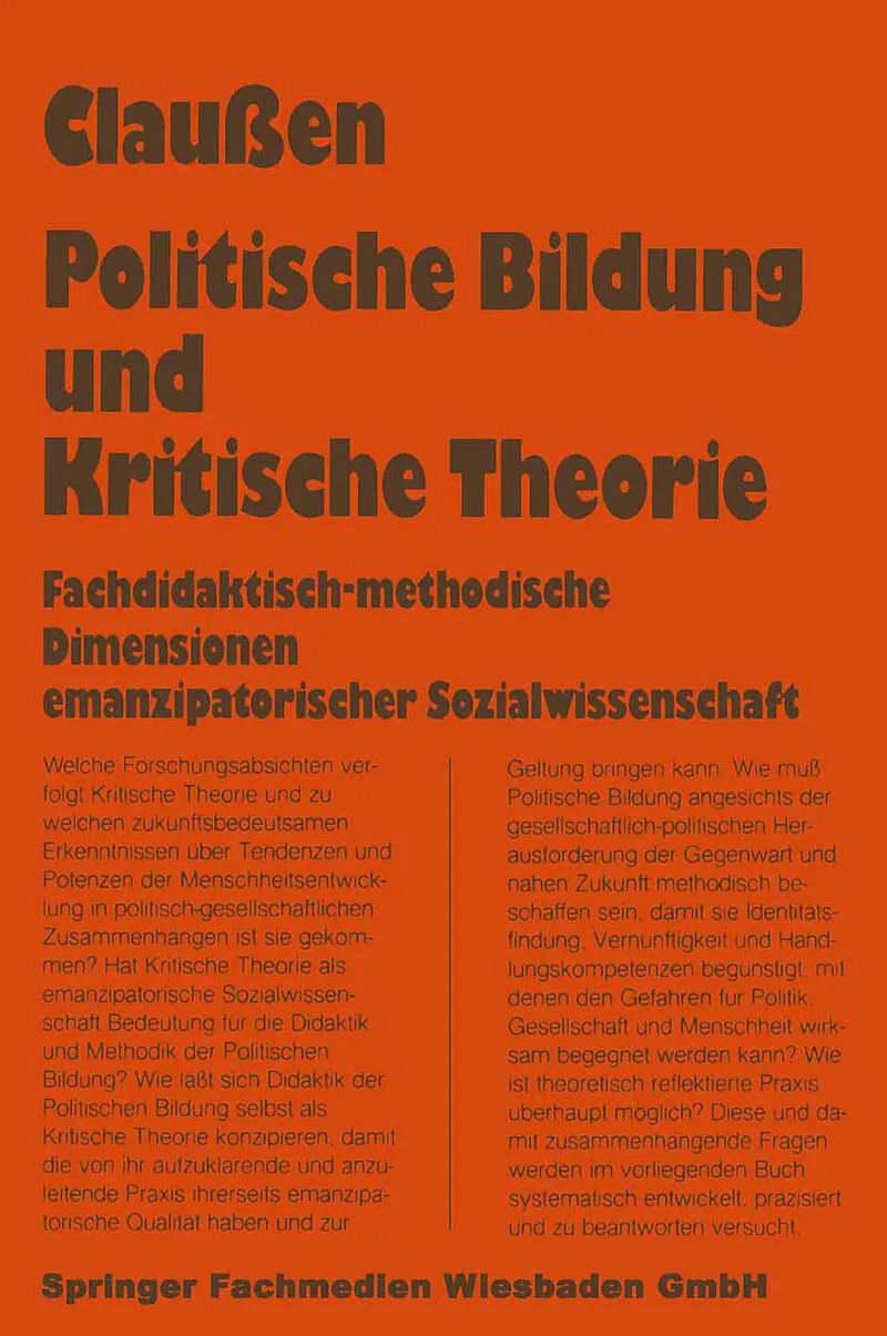 Politische Bildung und Kritische Theorie