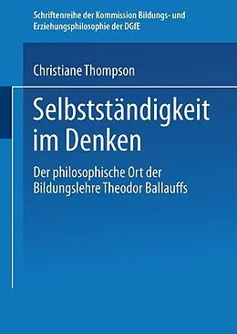 E-Book (pdf) Selbständigkeit im Denken von Christiane Thompson