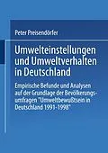 E-Book (pdf) Umwelteinstellungen und Umweltverhalten in Deutschland von Peter Preisendörfer