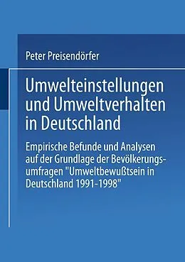 E-Book (pdf) Umwelteinstellungen und Umweltverhalten in Deutschland von Peter Preisendörfer