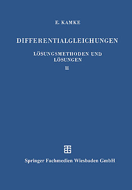 Kartonierter Einband Differentialgleichungen Lösungsmethoden und Lösungen von Erich Kamke