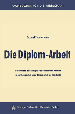 Kartonierter Einband Die Diplom-Arbeit von Josef Zimmermann