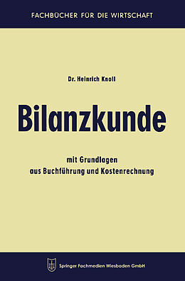 Kartonierter Einband Bilanzkunde von Heinrich Knoll
