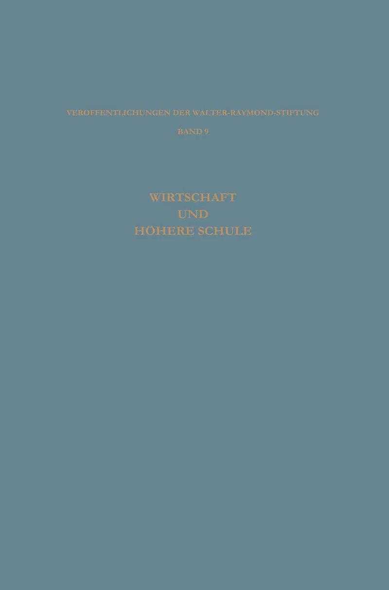 Wirtschaft und Höhere Schule