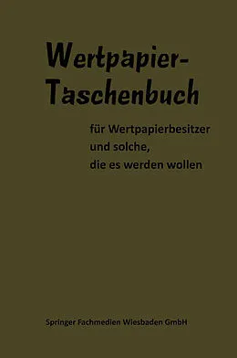 E-Book (pdf) Wertpapier Taschenbuch von Dr. Woeste, Dr. Lippens, Dr.-Vw. Hans Keil