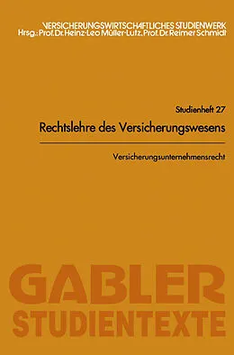 E-Book (pdf) Versicherungsunternehmensrecht von Reimer Schmidt
