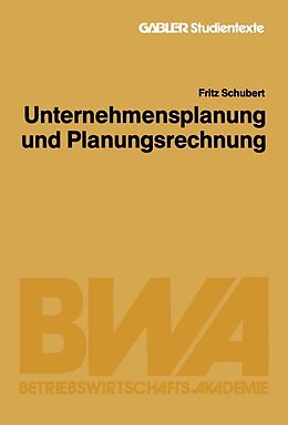 E-Book (pdf) Unternehmensplanung und Planungsrechnung von Fritz Schubert