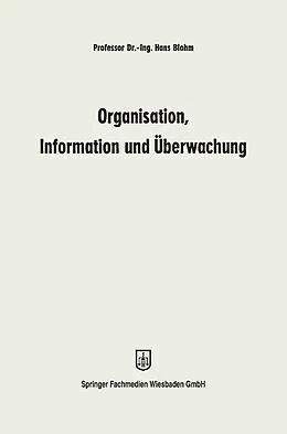 E-Book (pdf) Organisation, Information und Überwachung von Hans Blohm