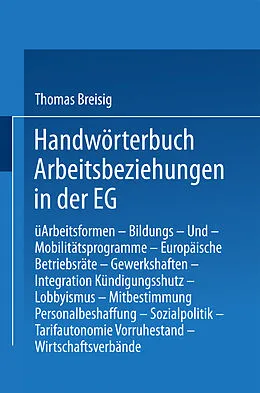 E-Book (pdf) Handwörterbuch Arbeitsbeziehungen in der EG von Thomas Breisig