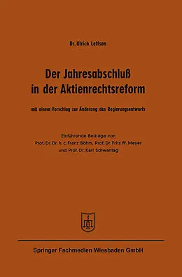 E-Book (pdf) Der Jahresabschluß in der Aktienrechtsreform von Ulrich Leffson