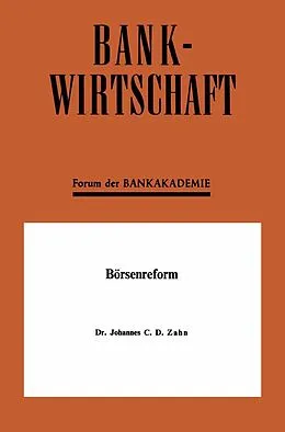 E-Book (pdf) Börsenreform von Johannes C. D. Zahn
