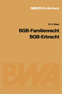 E-Book (pdf) BGB  Familienrecht, BGB  Erbrecht von Karl Braun