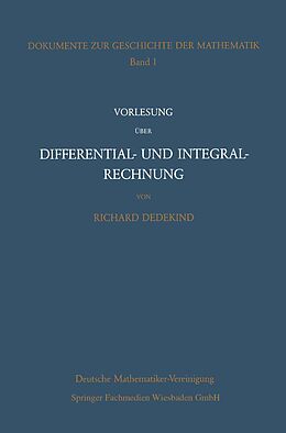 E-Book (pdf) Vorlesung über Differential- und Integralrechnung 1861/62 von Richard Dedekind