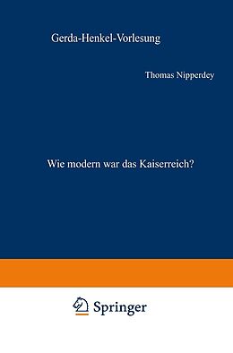 E-Book (pdf) Wie modern war das Kaiserreich? von Thomas Nipperdey