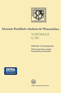 E-Book (pdf) Trümmersprachen zwischen Grammatik und Geschichte von Jürgen Untermann