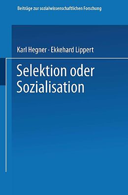 E-Book (pdf) Selektion oder Sozialisation von Karl Hegner