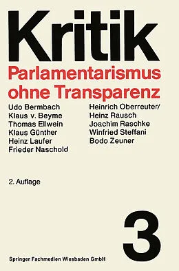 E-Book (pdf) Parlamentarismus ohne Transparenz von Prof. Dr. Winfried Steffani