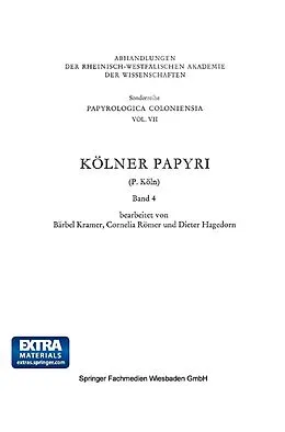 E-Book (pdf) Kölner Papyri von P. Köln, Bärbel Kramer, Cornelia Römer