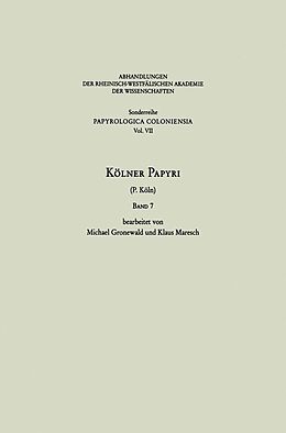 E-Book (pdf) Kölner Papyri von Michael Gronewald, Klaus Maresch, Universität zu Köln