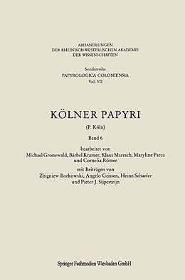E-Book (pdf) Kölner Papyri von Michael Gronewald, Bärbel Kramer, Zbigniew Borkowski