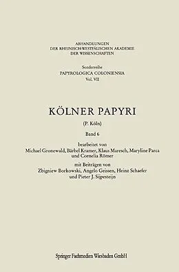 E-Book (pdf) Kölner Papyri von Michael Gronewald, Bärbel Kramer, Zbigniew Borkowski