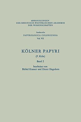 E-Book (pdf) Kölner Papyri von Bärbel Kramer, Dieter Hagedorn