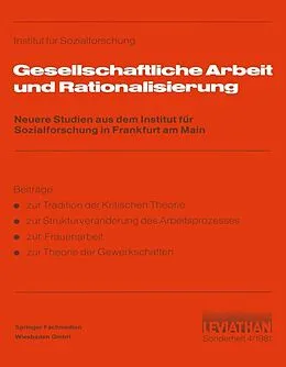 E-Book (pdf) Gesellschaftliche Arbeit und Rationalisierung von Institut Für Sozialforschung