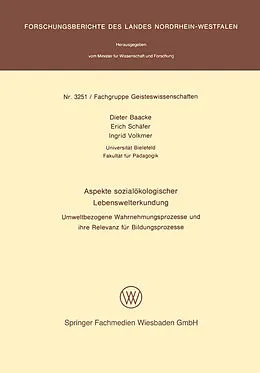 E-Book (pdf) Aspekte sozialökologischer Lebenswelterkundung von Dieter Baacke