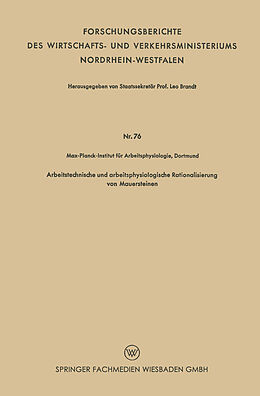 E-Book (pdf) Arbeitstechnische und arbeitsphysiologische Rationalisierung von Mauersteinen von 