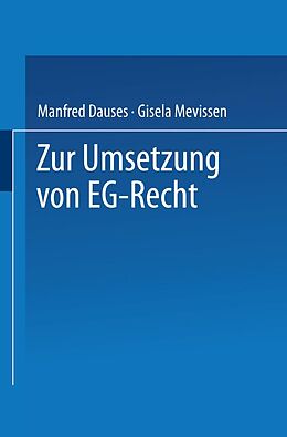 E-Book (pdf) Zur Umsetzung von EG-Recht von Manfred A. Dauses