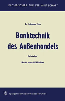 E-Book (pdf) Banktechnik des Aussenhandels von Johannes Zahn