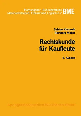 E-Book (pdf) Rechtskunde für Kaufleute von Sabine Klamroth, Reinhard Walter