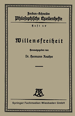 Kartonierter Einband Willensfreiheit von Hermann Reuther