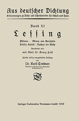 Kartonierter Einband Lessing von Karl Credner, Georg Frick
