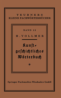 Kartonierter Einband Kunstgeschichtliches Wörterbuch von Hans Vollmer