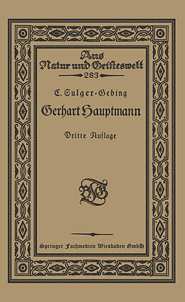 Kartonierter Einband Gerhart Hauptmann von Emil Sulger-Gebing