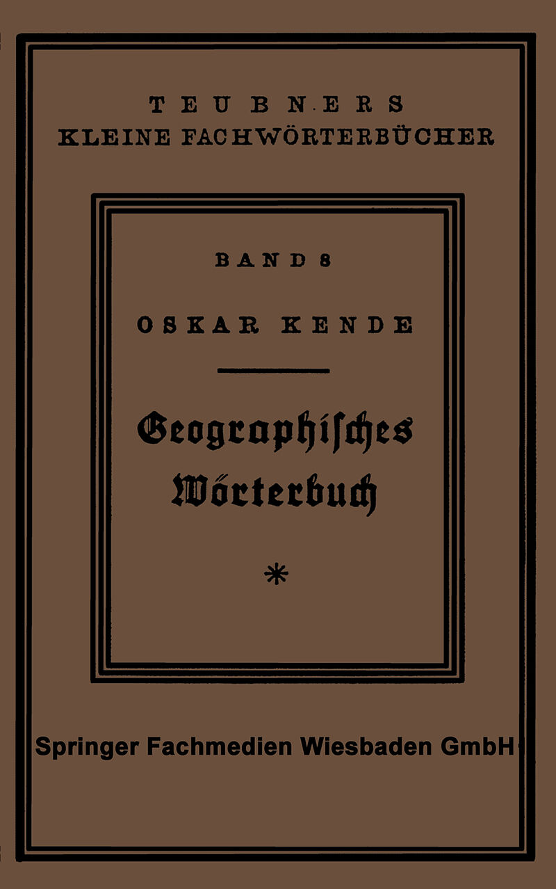 Geographisches Wörterbuch