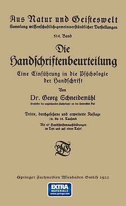 Kartonierter Einband Die Handschriftenbeurteilung von Georg Schneidemühl